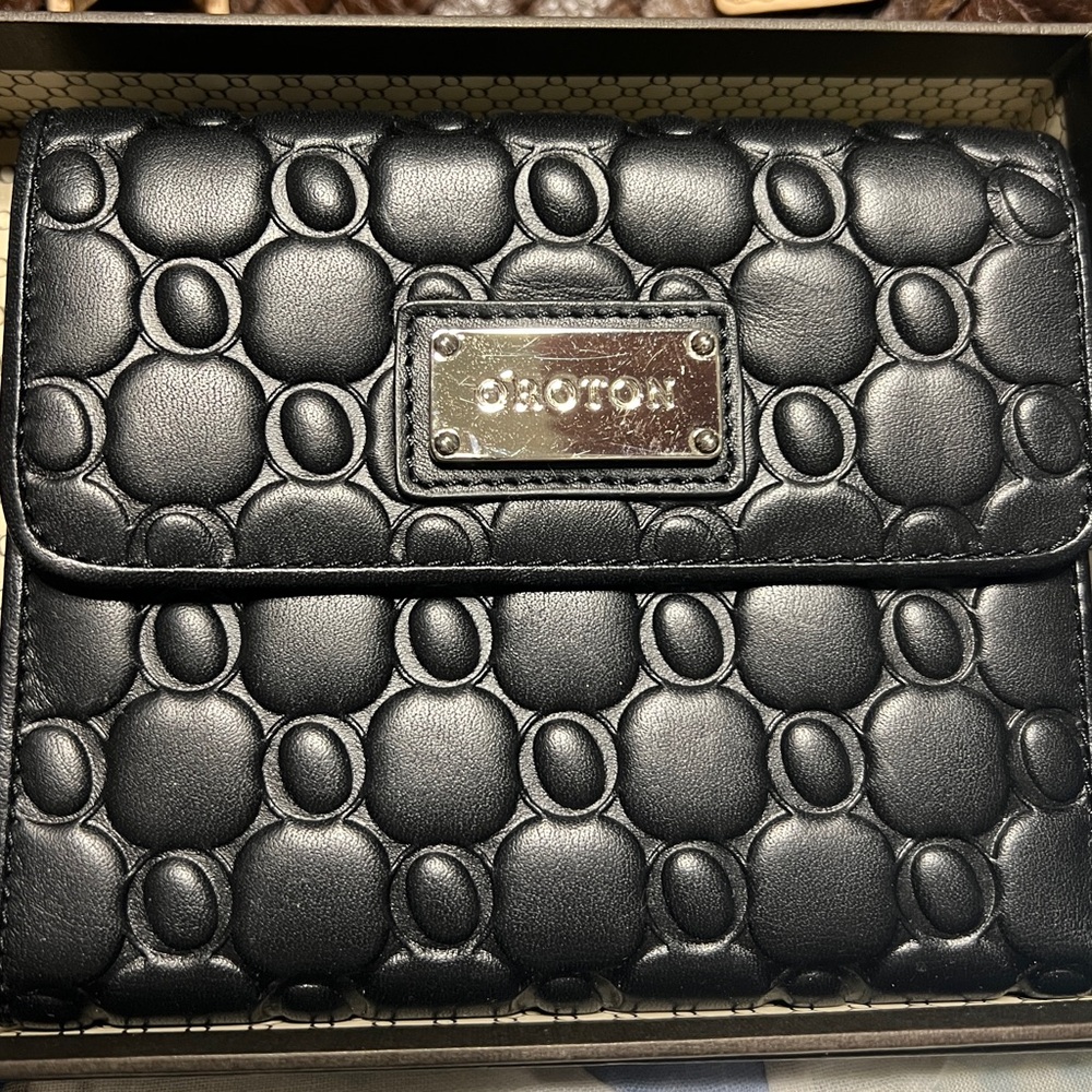 Oroton Black Embossed Wallet
